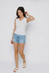 Joelle-Textured Vee Neck Tank